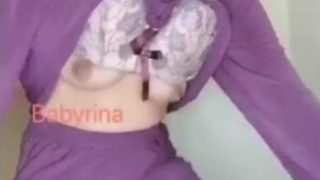 Rina Ukhti Jilbab Ungu Pap Memek buat Ayang