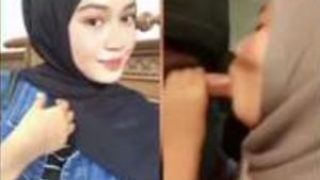 Cewek Hijab Cantik Sepong Crot dimuka